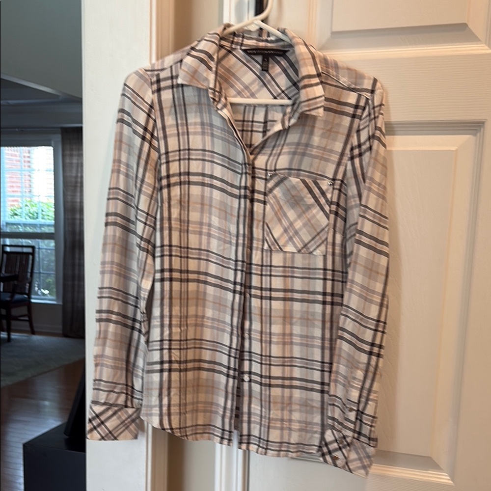 White House Black Market Plaid Shirt size 4